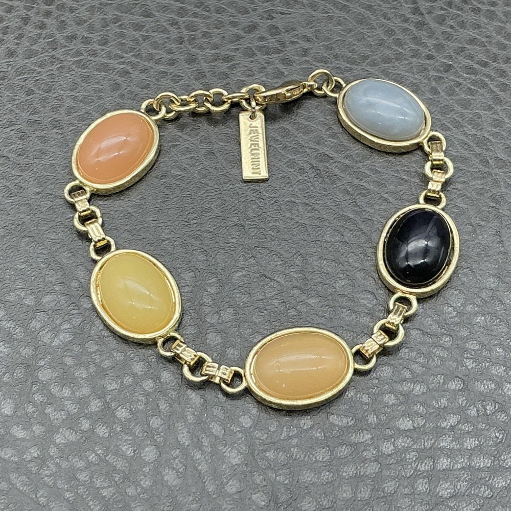 Jewelmint Bracelet Gold Tone Multicolor Oval Cabochon Womens 7.5 In Lobster